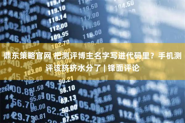 鼎东策略官网 把测评博主名字写进代码里？手机测评该挤挤水分了 | 锋面评论